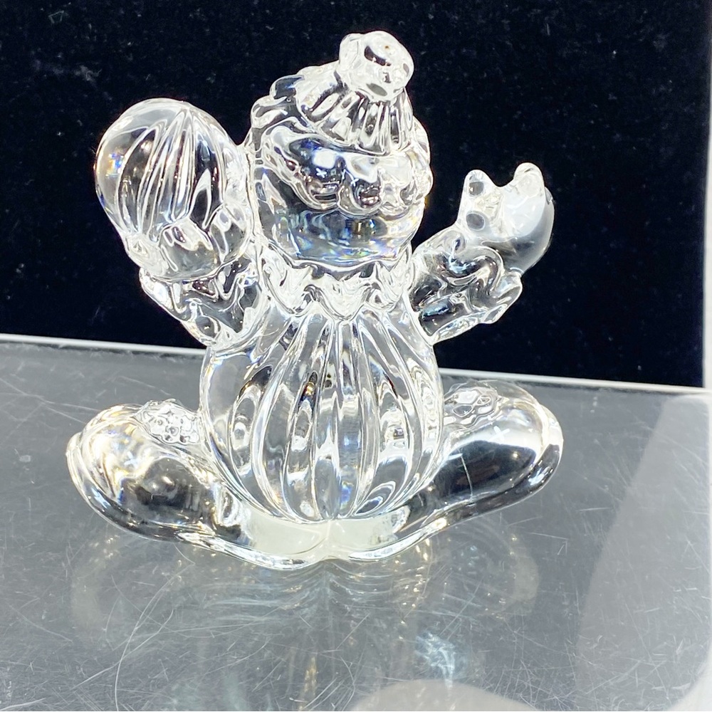 Clown Crystal Princess House Rocking 24% Circus Clear Art Glass Germany 3” x 3”